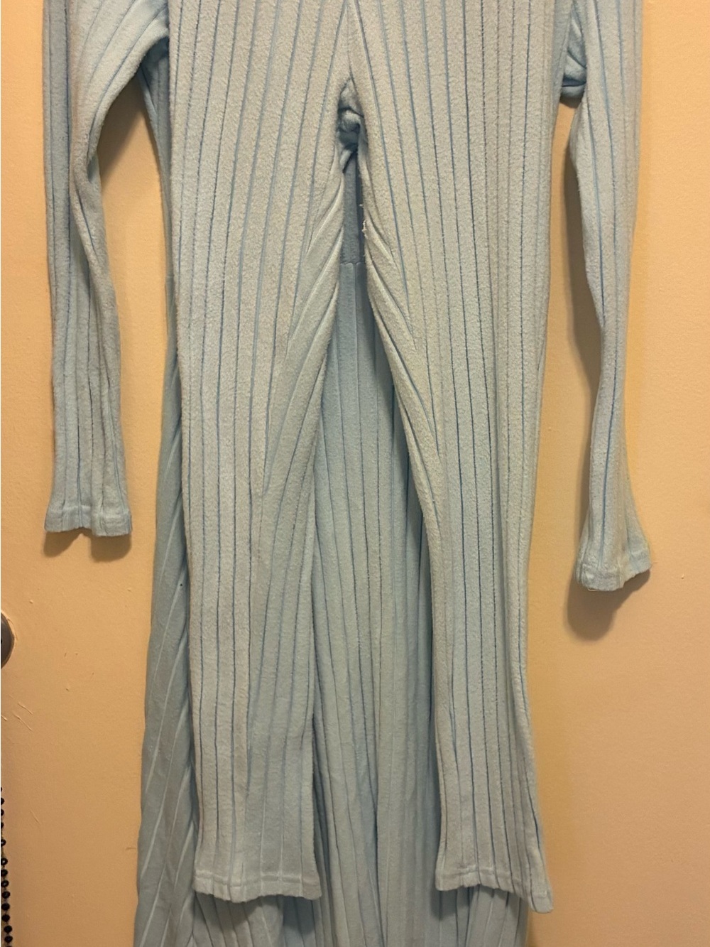 Light Blue Ribbed Pajama Set - Picture 5 of 6